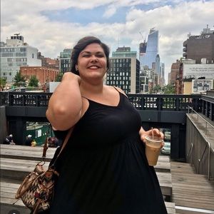 Black spaghetti strapped dress